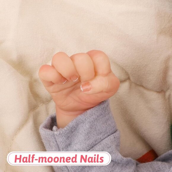 18 Inch Reborn Baby Doll Boy Realistic Sleeping Vinyl Body Toy for Kids Age 3 - Picture 8 of 9